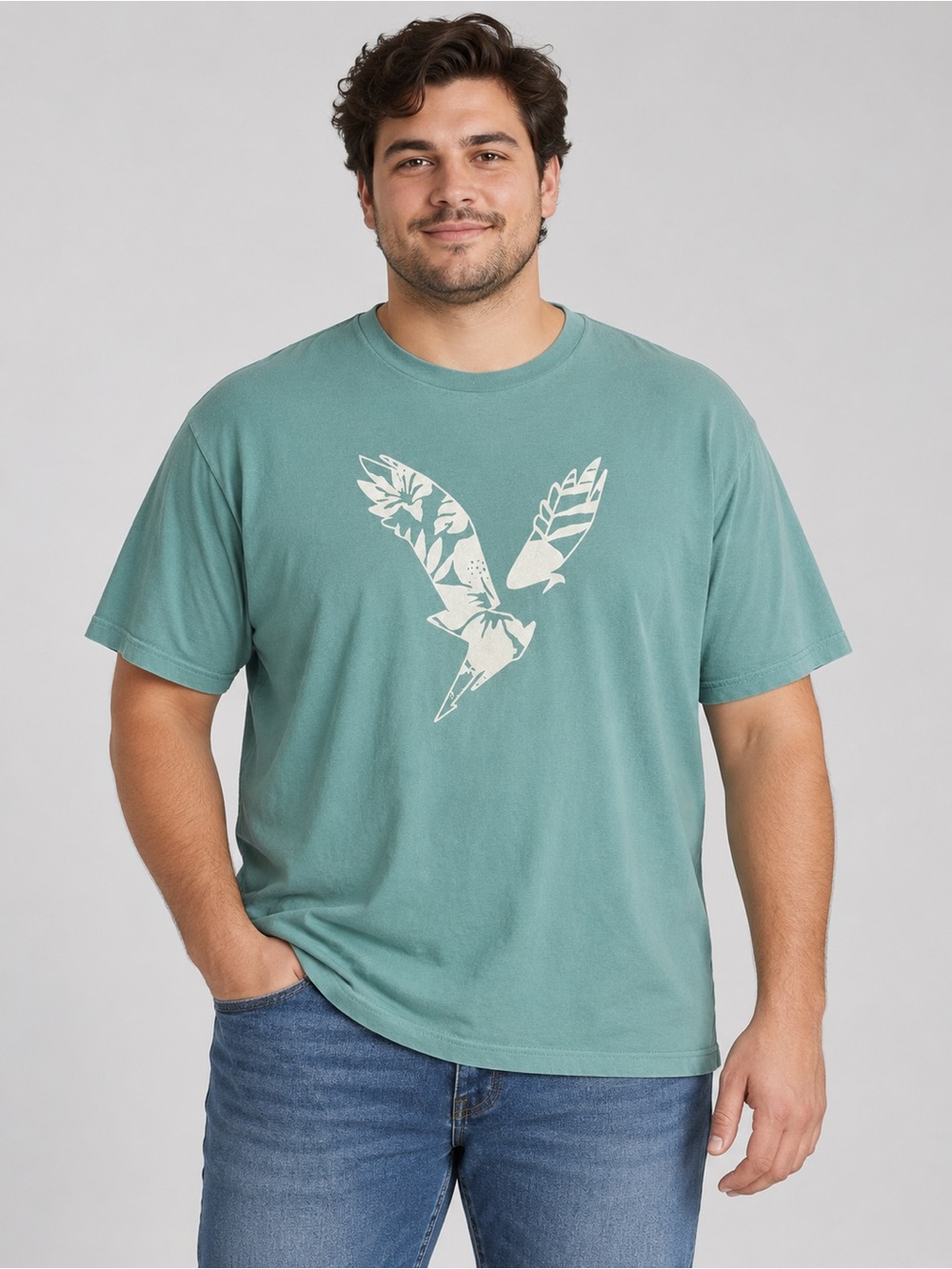 American Eagle Outfitters Teal Short-Sleeve Graphic Tee XL